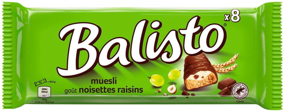 Balisto Chocolate Pack Bulk, Yoberry-, Müsli- und Joghurt-Schokoriegel, 8 x 18,5 g, Schokolade, Müsliriegel, Schokoladen-Großpackung (148 g)