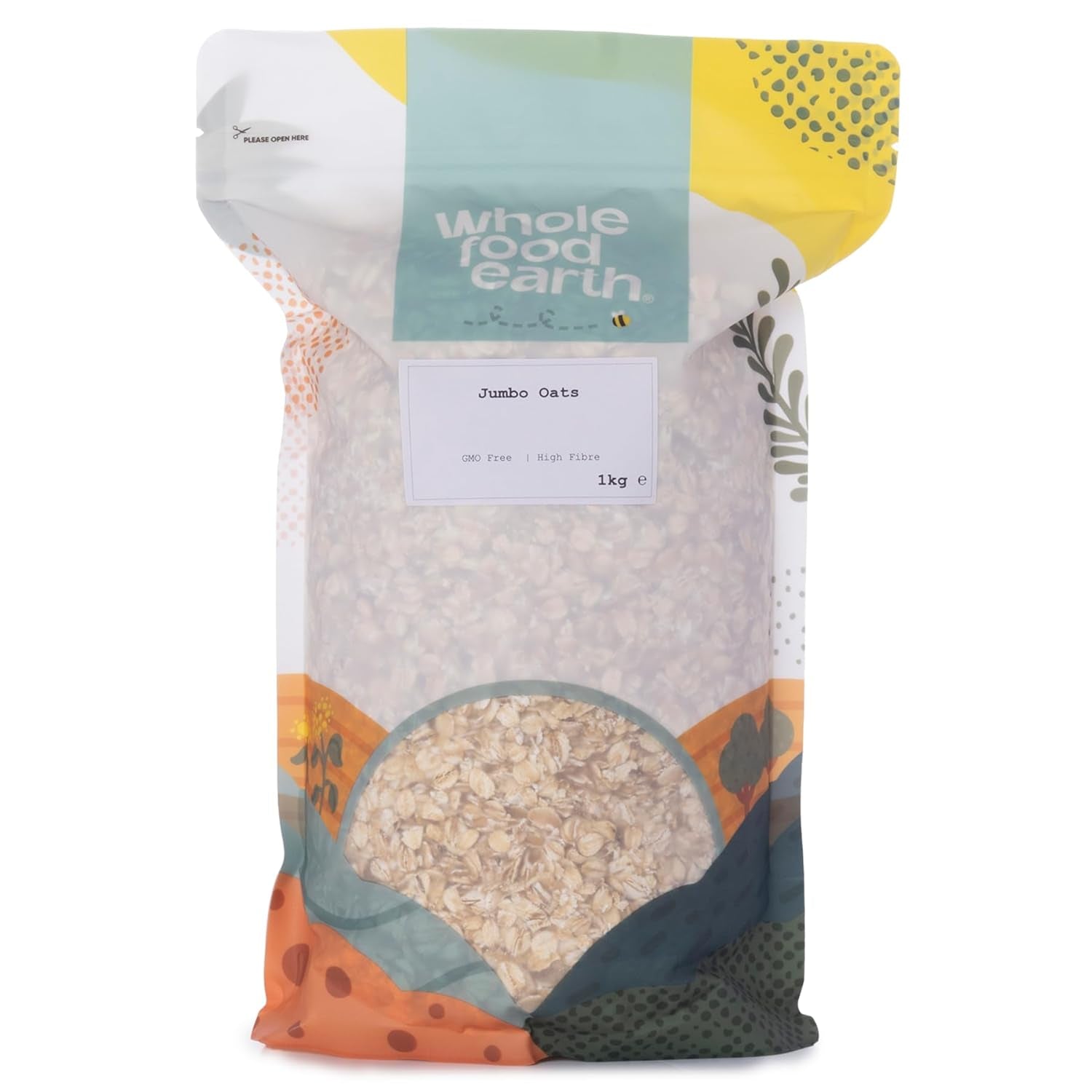 Wholefood Earth Jumbo Haferflocken – gentechnikfrei – vegan – milchfrei – ohne Zuckerzusatz 2 kg