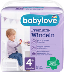 Premium Windeln Größe 4+, Maxi Plus 9-20 kg, 1 x 38 Stk