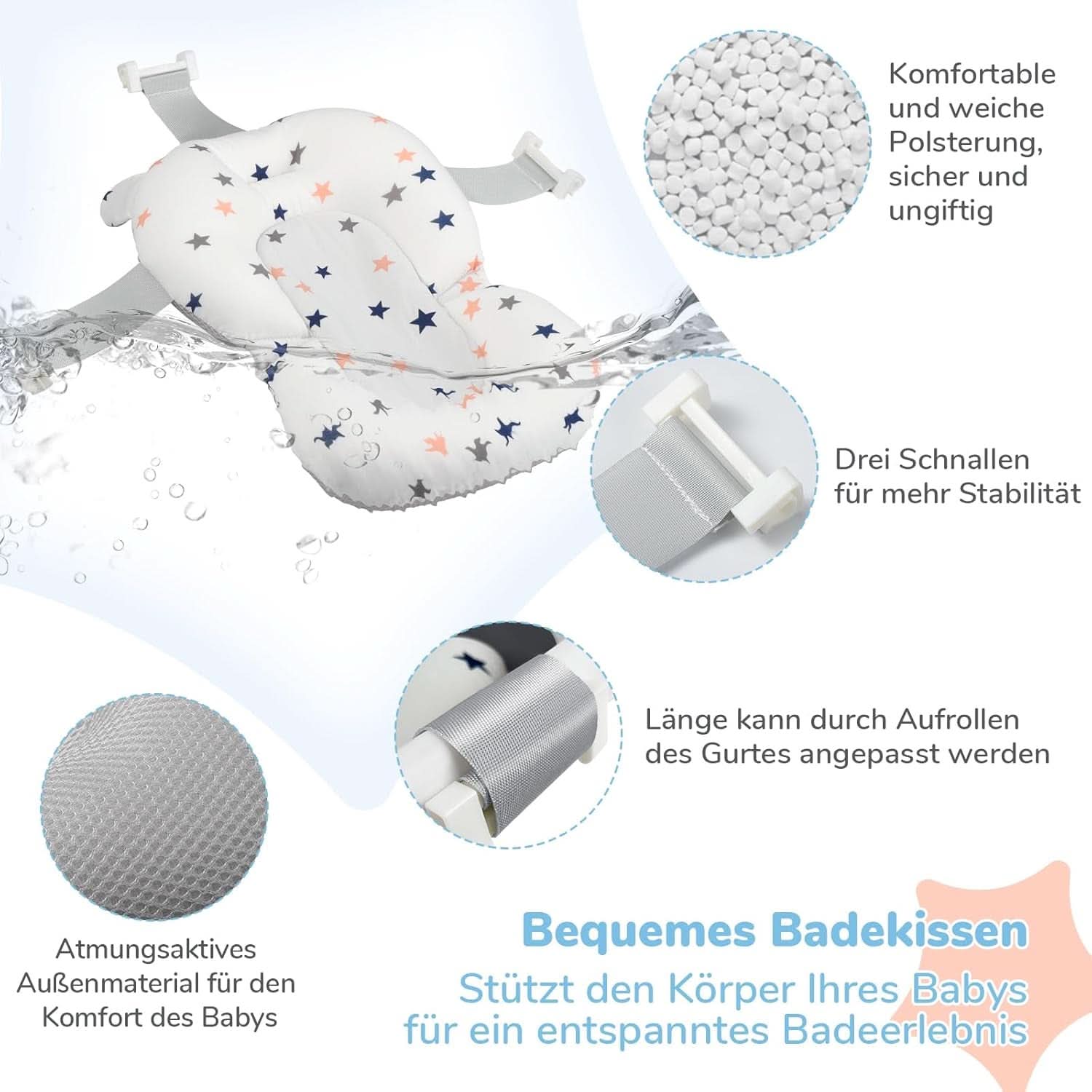 DEANIC tragbare und faltbare Badewanne, geeignet für 0-6-12 Monate alte Mutter und Kind Naty Shop