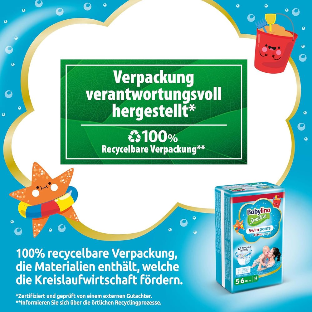 Windeln Sensitive Badehosen, für Meer und Pool, Größe 5-6 (über 14 kg), 84 Stück