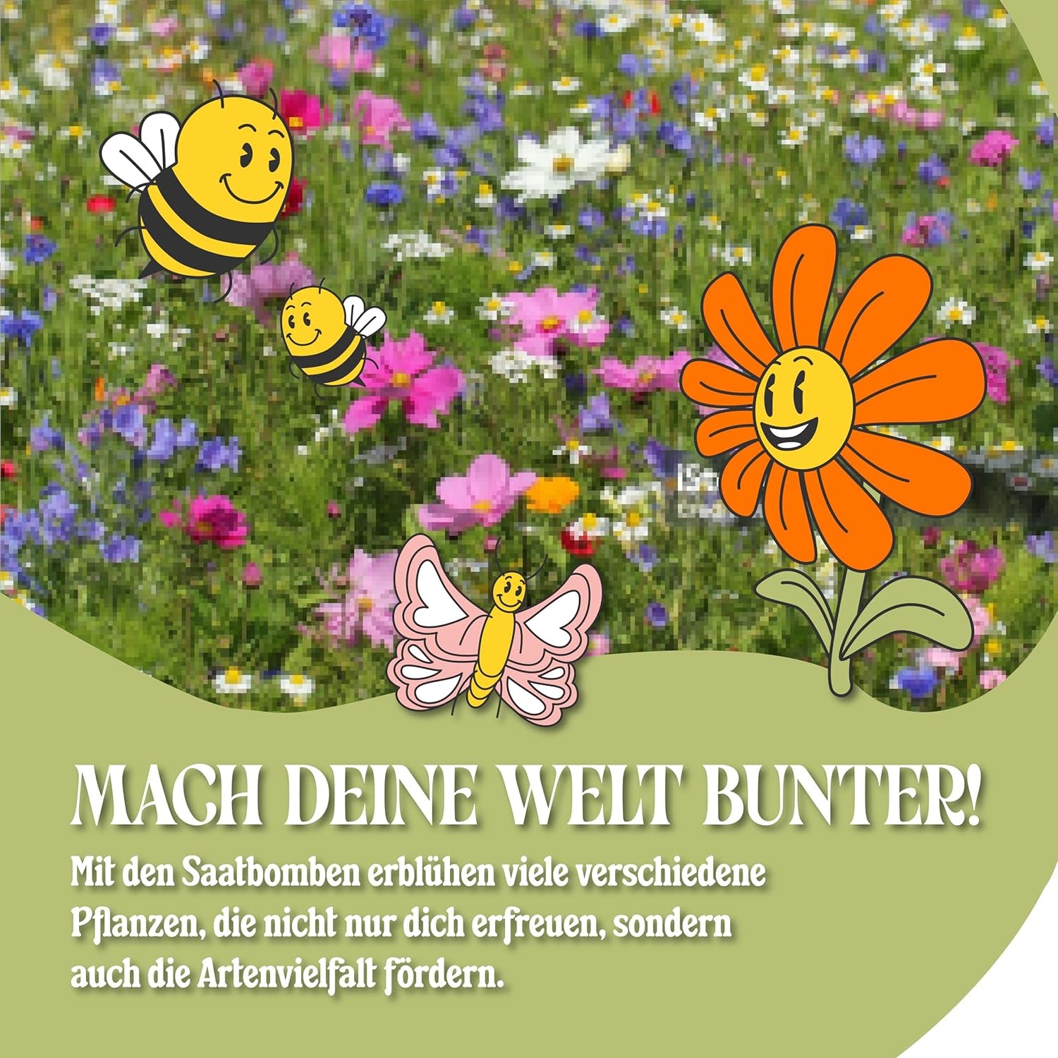 LouMaxx 10x3 handgemachtes Samenbomben-Set, Samenbomben-Geschenk, Blumensamen als Partygeschenke, nachhaltige Samen für Kinderpartygeschenke, umweltfreundliche Pflanzkugeln mit über 50 Arten von Blumensamen