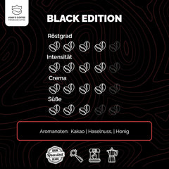 KING'S COFFEE - EDIȚIE NEAGRĂ - 1 kg Boabe de Cafea Crema Intense - Cafea cu Aciditate Scăzută - Prăjire în Loturi Mici din Italia - Boabe de Espresso Arabica Puternic (Amestec) pentru Aparate Complet Automate și Portafiltru