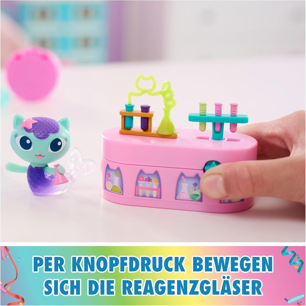 DREAMWORKS CASA DE PĂPUSI GABBY - Pachet de mobilier Bobble Kitty de Meerkätzchen, Figurină Pisică cu mobilier și accesorii pentru casă de păpuși, Vârste 3+