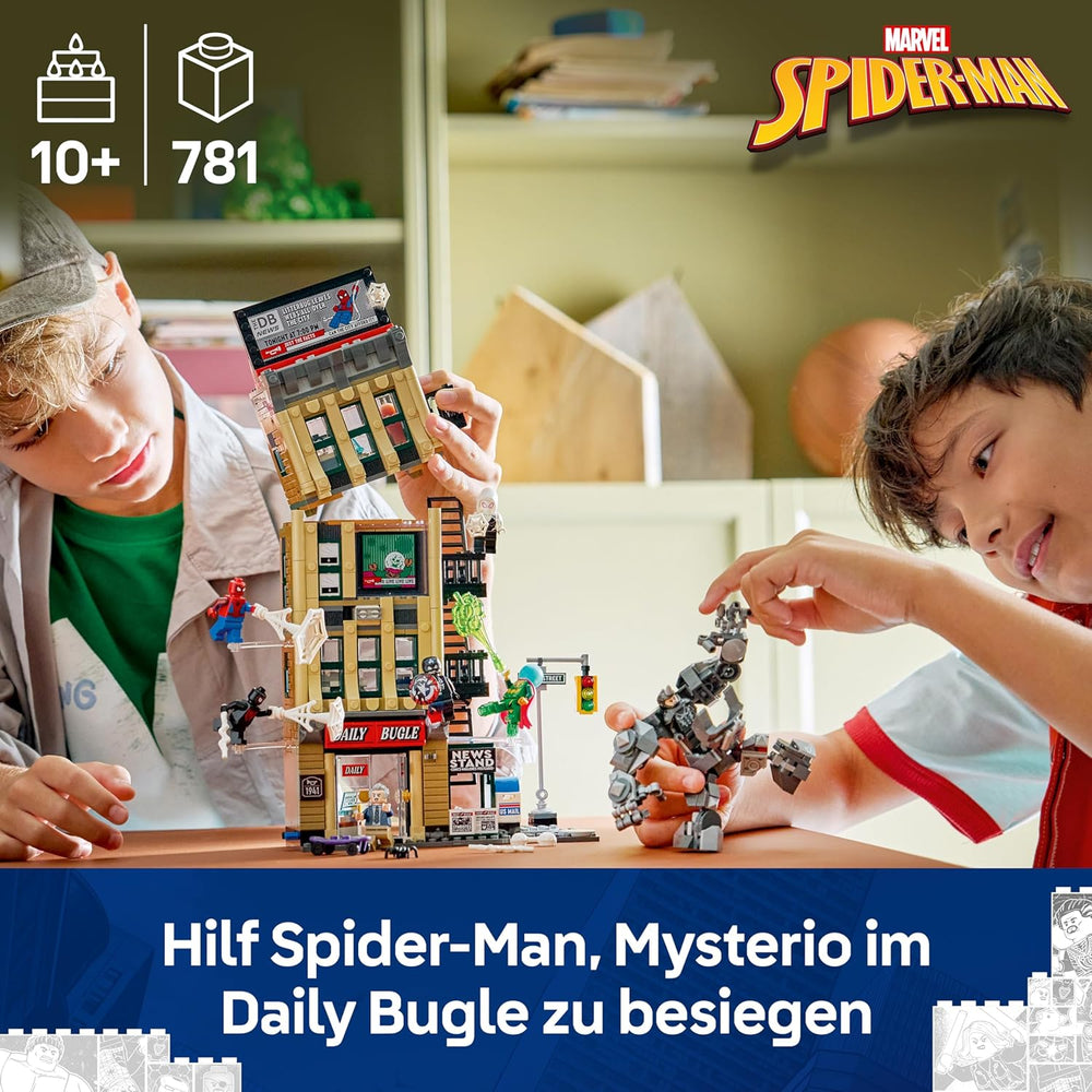 LEGO | Marvel Spider-Man vs. Mysterio: Daily Bugle – Superhelden Spielzeug mit Mech Actionfigur und 7 Minifiguren – Kinder Geschenk für Jungen ab 10 Jahren, Mädchen und Fans – 76342