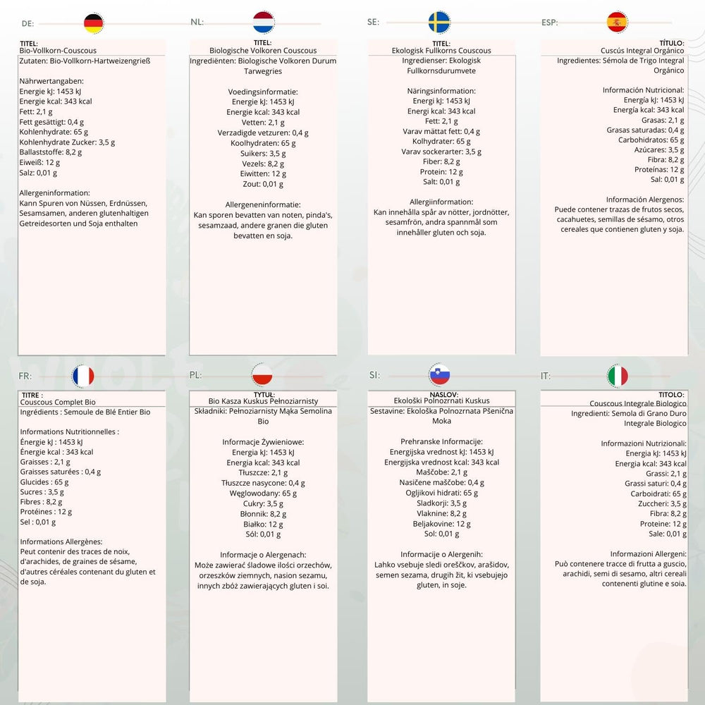 Bio-Couscous von Wholefood Earth – 1 kg | Roh | GVO-frei | Vegan | Reich an Ballaststoffen | Bio-zertifiziert