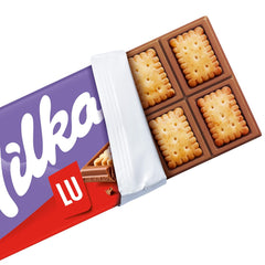 Milka LU – Alpenmilchschokolade mit knusprigen LU-Keksen – 87g
