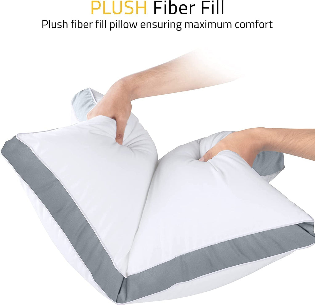 Utopia Bedding pernă pentru dormit lateral (pachet de 2), pernă de pat de înaltă calitate, pentru dormit lateral, cu burduf gri, dimensiune regină, 45,7 X 66 cm (UB760-2) Perne standard Naty Shop