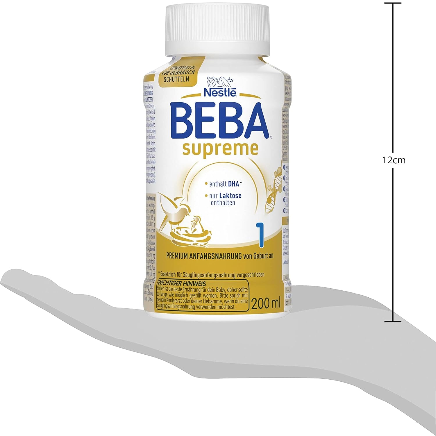 BEBA Nestlé BEBA SUPREME 1 Säuglingsnahrung: Trinkfertige Flaschen mit Omega 3, 1 Packung (1 x 200 ml)