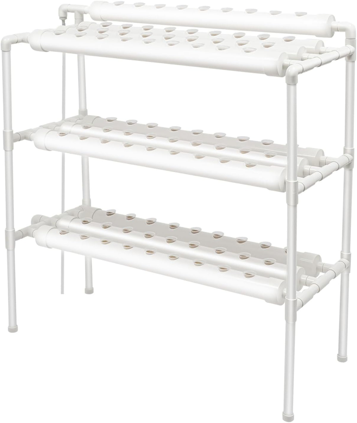 3-lagiges Hydrokultur-Anbauset mit 90/108 Pflanzpositionen und Wasserpumpe, erdlose PVC-Pflanzenanbausysteme, Hydrokultur-Anbausets für Gemüse und Obst (108 Pflanzpositionen)