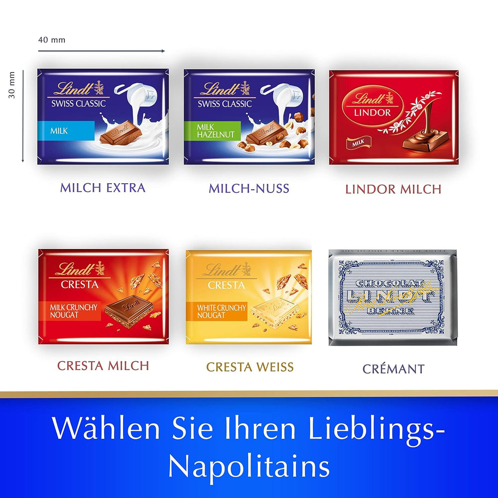 Lindt Swiss Classic Collection Schokoladenbox | Milchschokoladentafeln | Mini-Schokoriegel | 185g | Schokoladengeschenk
