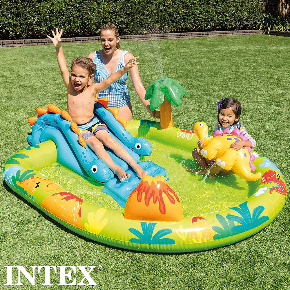 Intex 57166NP aufblasbarer Spielplatz mit kleinen Dinosauriern, mehrfarbig