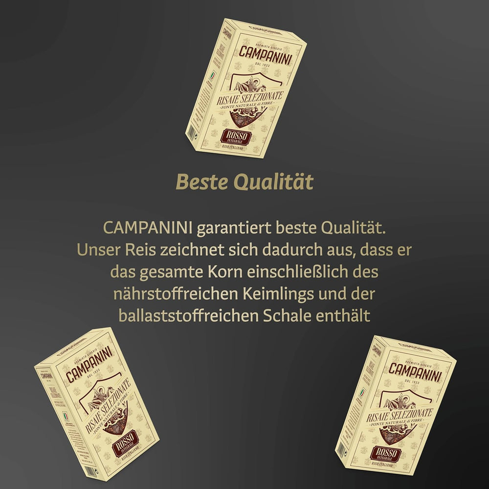 RISO ROSSO INTEGRALE Roter Reis mit Vollkorn RISERA CAMPANINI 500g aus Italien