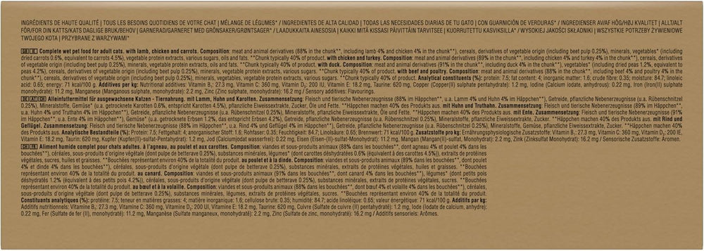 Hrană umedă Whiskas Adult 1+ Colecția Tasty Mix Country în sos, 84 pliculețe, 84 x 85g (1 pachet vrac) – Hrană umedă de înaltă calitate pentru pisici adulte