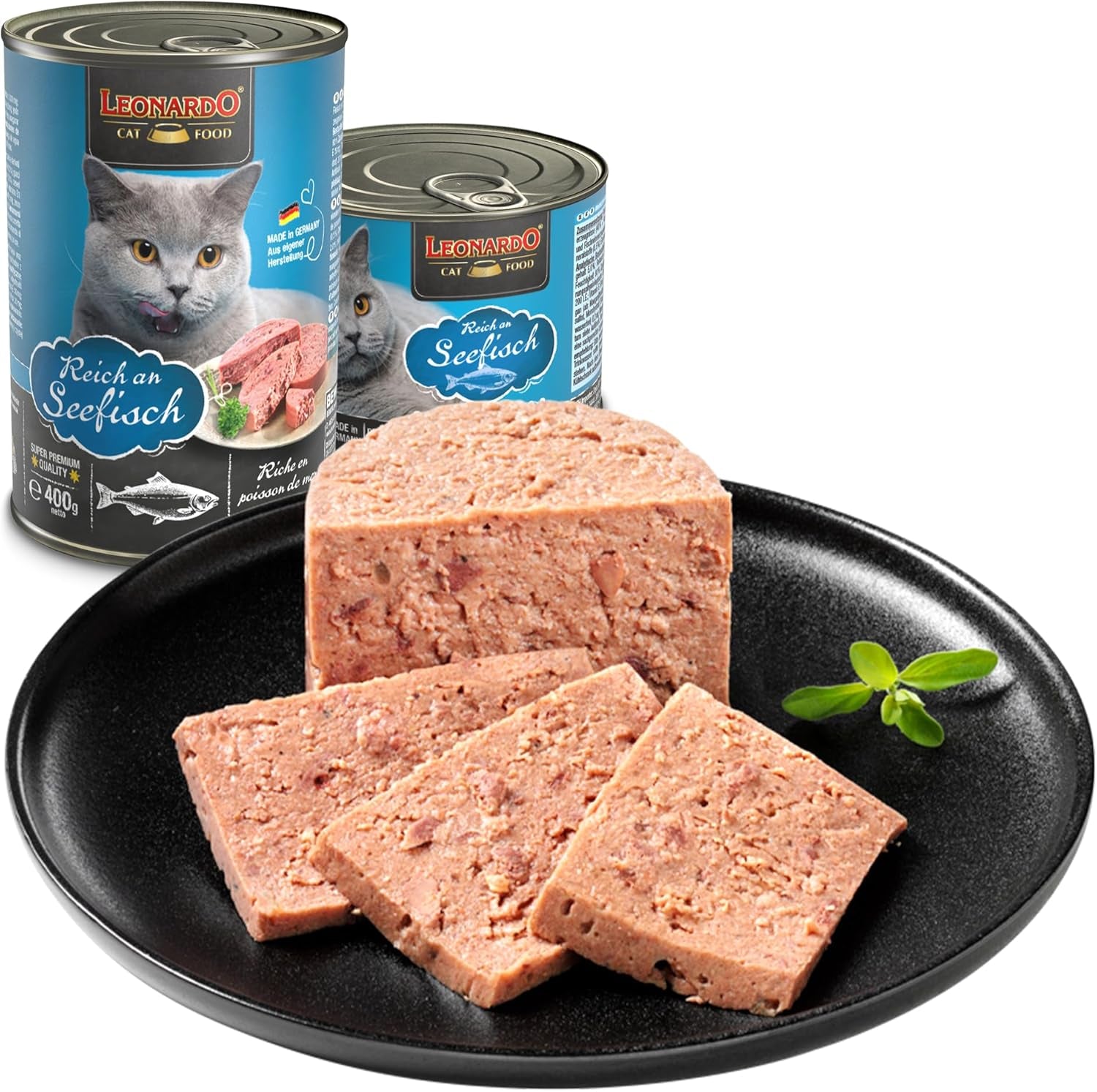 LEONARDO Hrană umedă [6x400g Fructe de mare] | Hrană umedă fără cereale pentru pisici | Hrană umedă completă la conservă