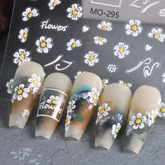 3 Stück Nagelsticker Set-Selbstklebende Nagelfolie Mit Blumen- Und Bienenmotiven-Nail Art Sticker Für Kreatives Nageldesign-Nageltattoos Und Zubehör