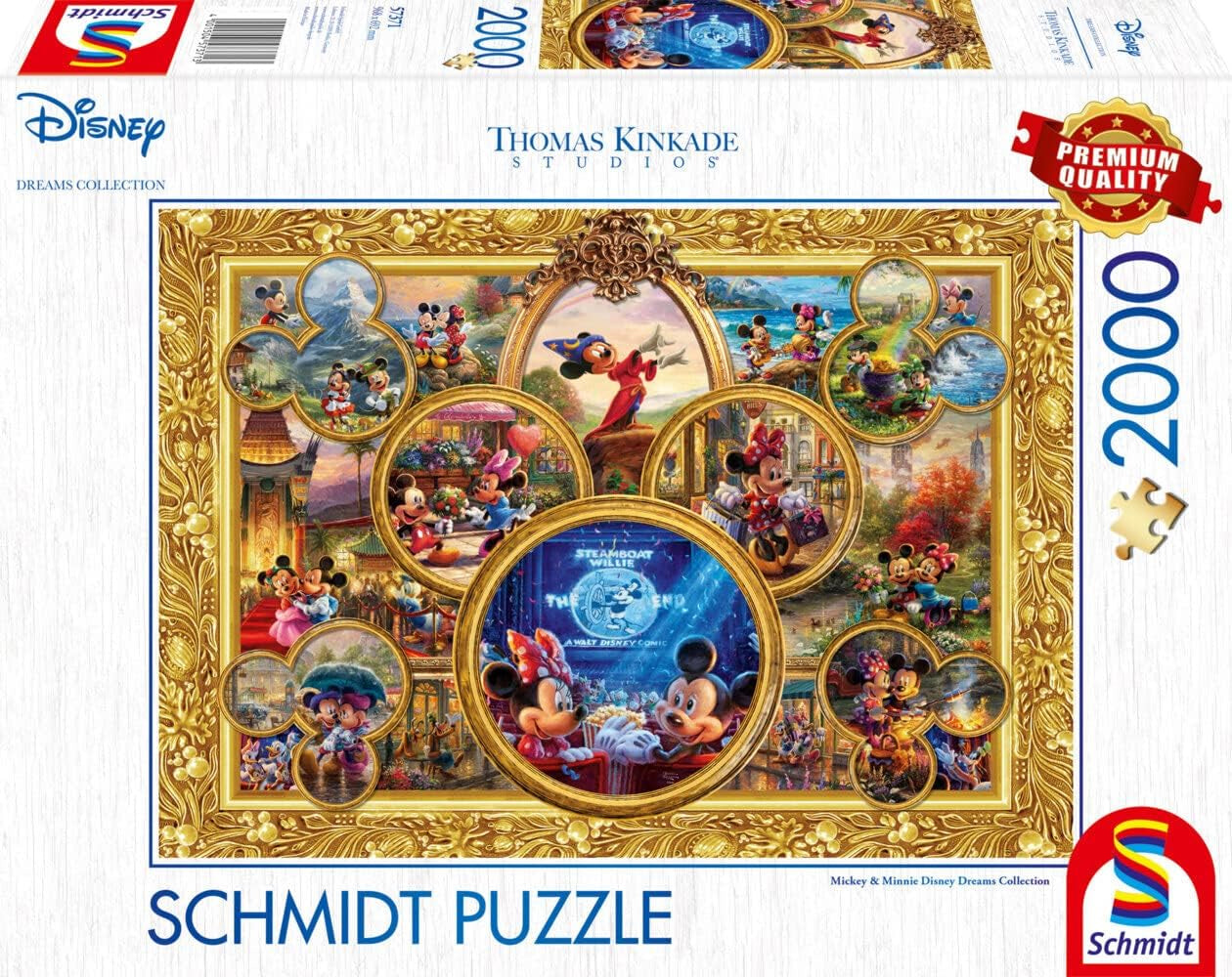 Schmidt Spiele 57371 Thomas Kinkade, Disney, Mickey & Minnie, Dream Collage 2, jigsaw puzzle 2000 piese Puzzle Naty Shop Titlu implicit