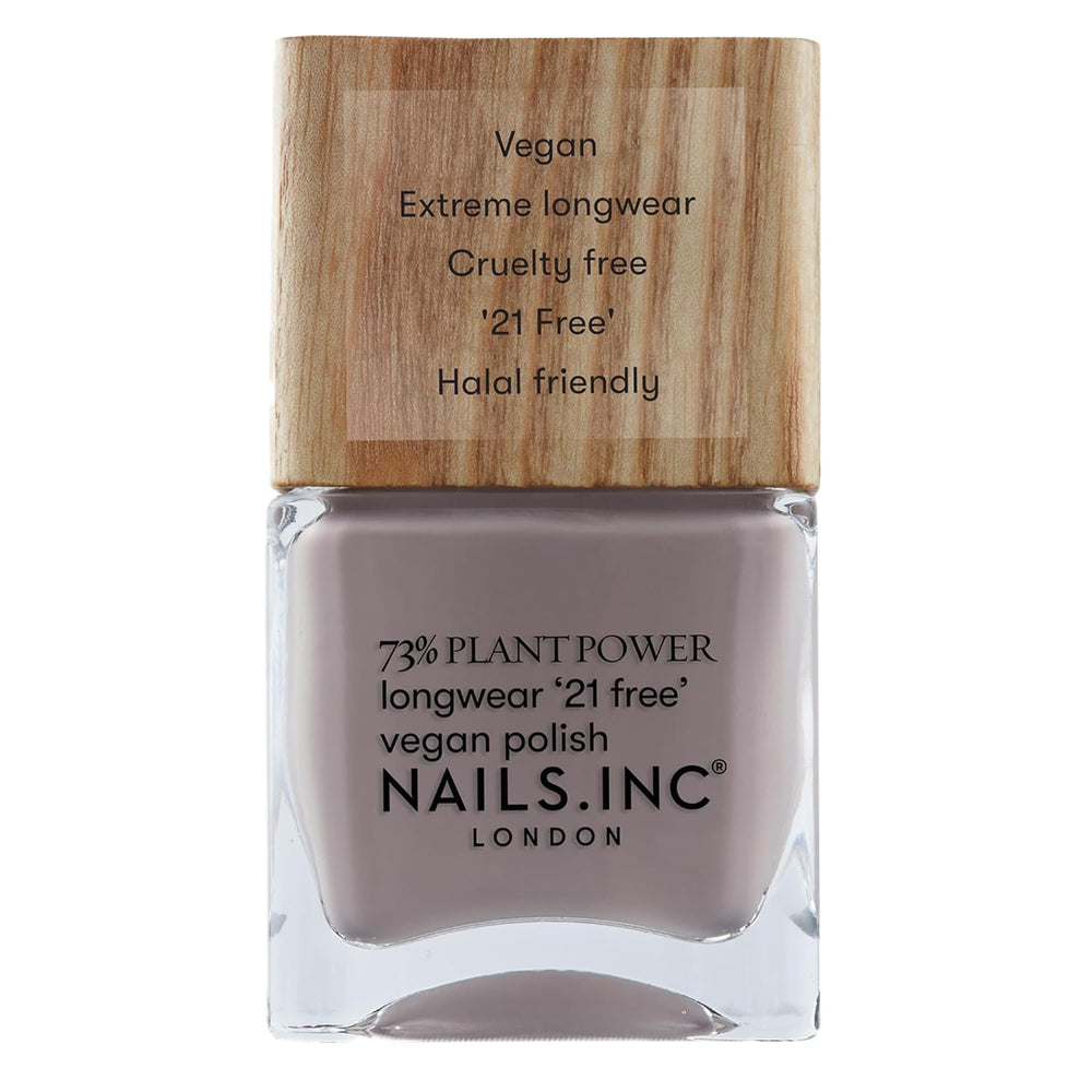 Nails Inc – GLOWING SOMMEWHERE Plant Power Veganer Nagellack – 73 % pflanzlich, 100 % vegan und frei von Tierversuchen – perfekte Maniküre, funkelnde Perle – für umweltfreundliche Nagelkunst