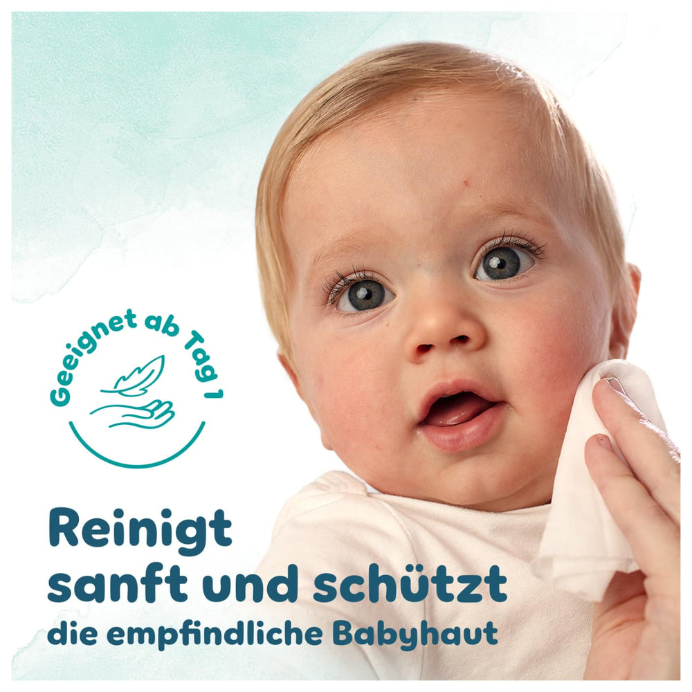 Pampers Harmony Aqua Feuchttücher, 6 Packungen mit je 48 Tüchern, insgesamt 288 Tücher. Hilft, den natürlichen pH-Wert der Haut wiederherzustellen. Leichte Lotion mit 99 % Wasser