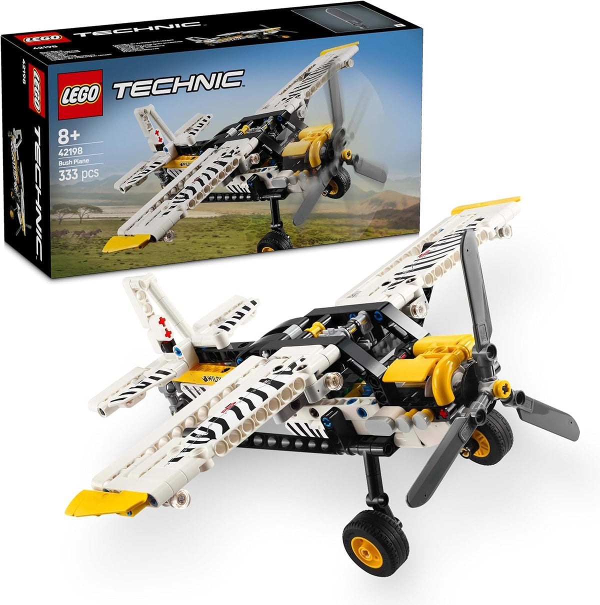 LEGO Technic Propellerflugzeug, Bauspielzeug für Kinder ab 8 Jahren, Jungen und Mädchen, Geschenk, 4-Zylinder-Kolbenmotor, rotierendes Propellerflugzeugmodell 42198, Bausets. Besuchen Sie den LEGO-Store. Standardtitel