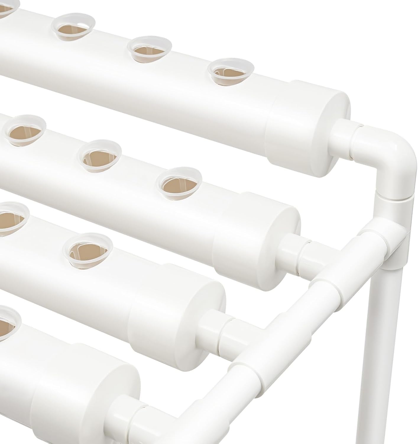 3-lagiges Hydrokultur-Anbauset mit 90/108 Pflanzpositionen und Wasserpumpe, erdlose PVC-Pflanzenanbausysteme, Hydrokultur-Anbausets für Gemüse und Obst (108 Pflanzpositionen)