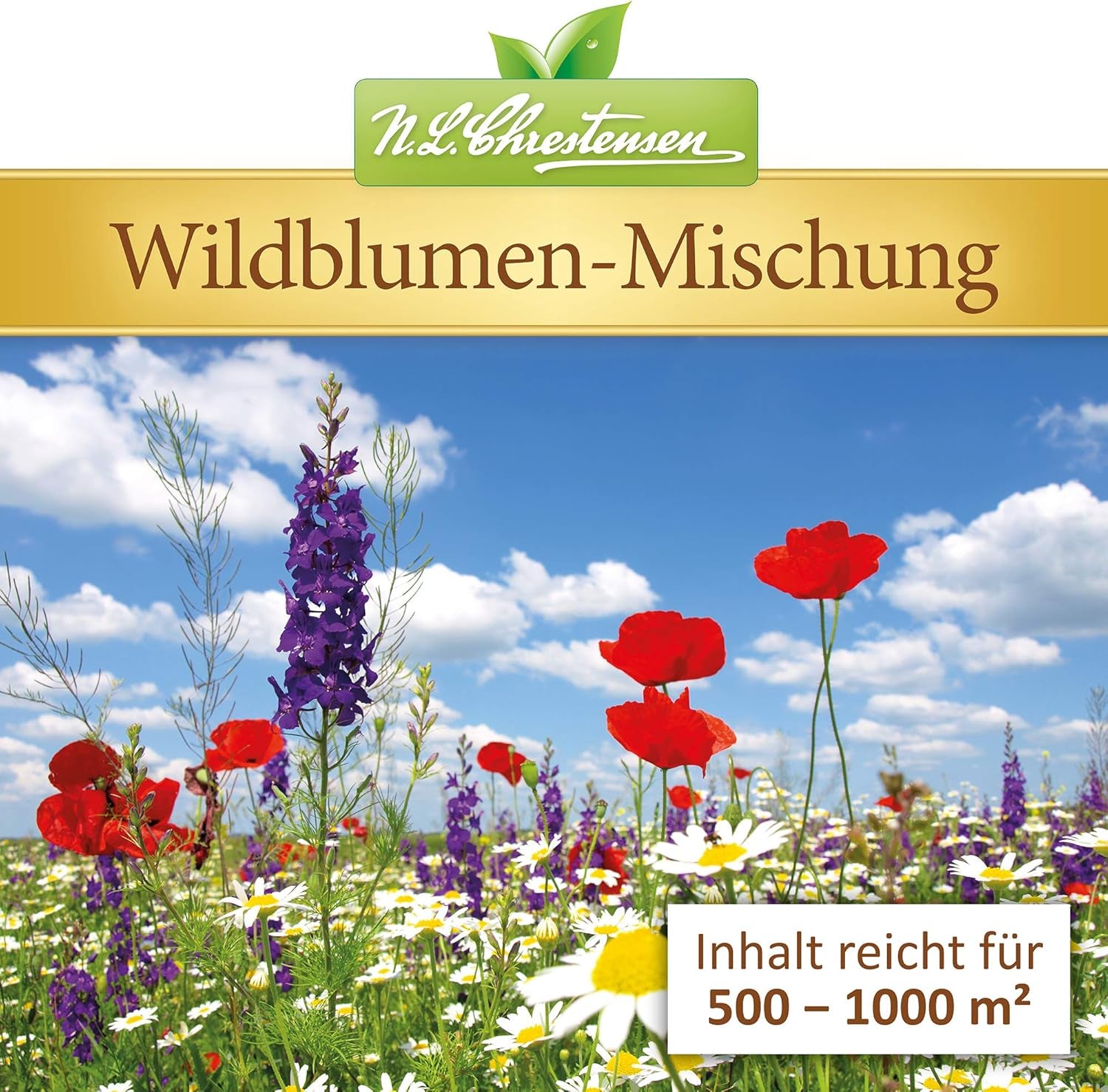Wildblumenmischung NL Chrestensen | 5L Eimer für 500-1000 m² | Winterharte mehrjährige Blumensamen | Wildblumenwiese für Bienen und Schmetterlinge | Für Garten, Wiese