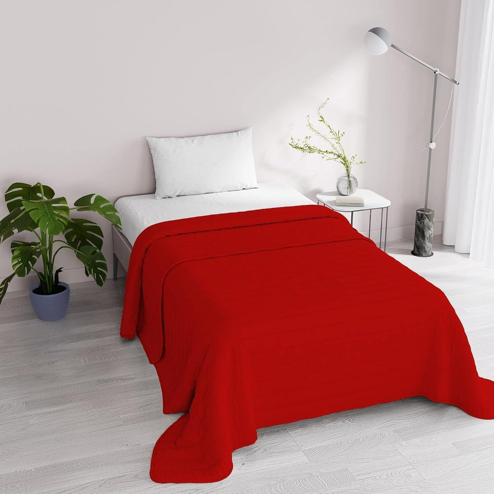 Sommerdecke Satinstreifen, Polyester, Creme, 260 x 250 cm Steppdecken und Steppdecken Naty Shop Rot 170 x 250 cm
