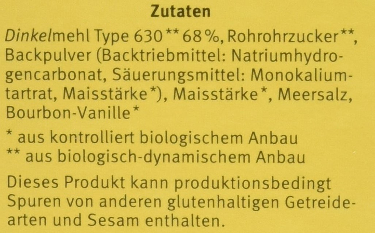 Demeter Bauck Hof Bio Dinkel Waffeln, 200 g Mischung zum Backen und Kochen Naty Shop