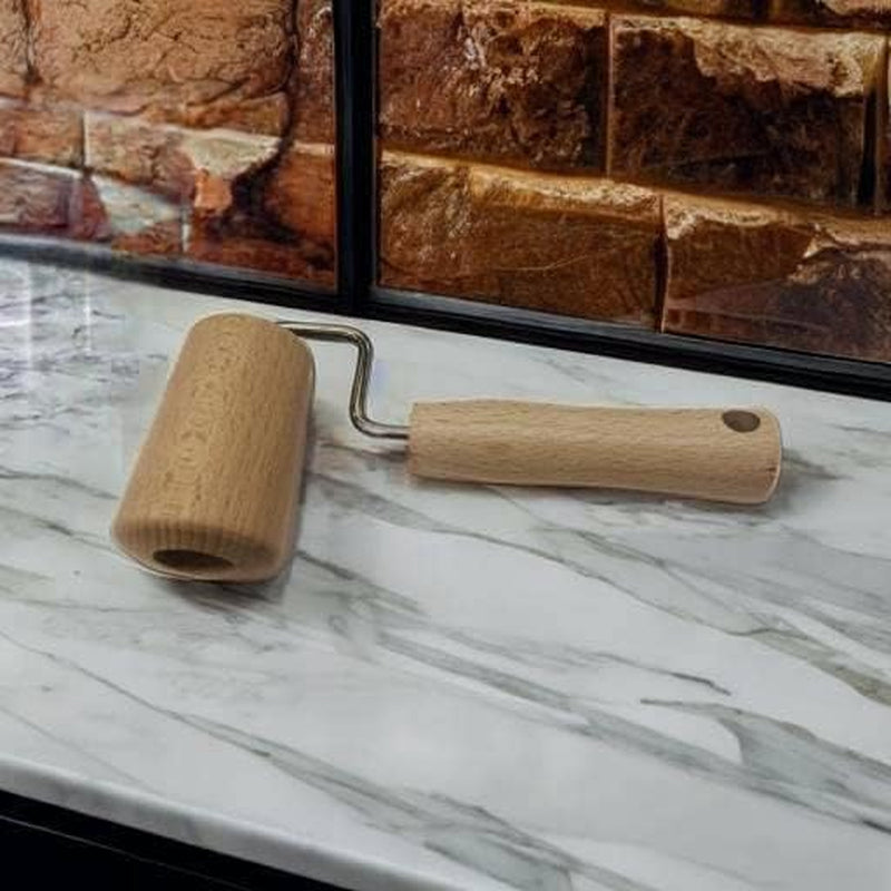 Fackelmann Nudelholz/Teigroller, Holz, 17 x 6,5 x 4 cm, Braun