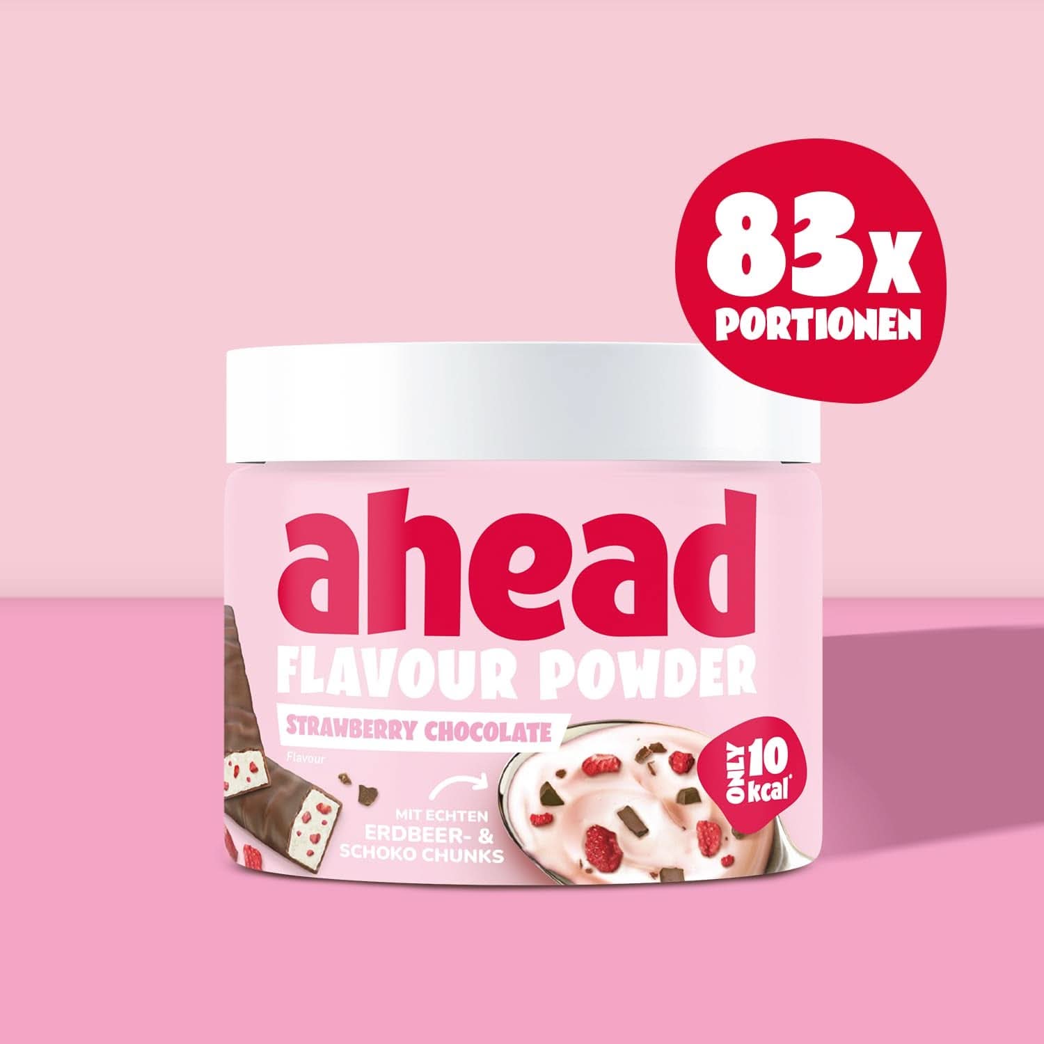 Ahead Flavour Powder, Erdbeerschokolade 250 Gramm, 83 Portionen Flavours Naty Shop