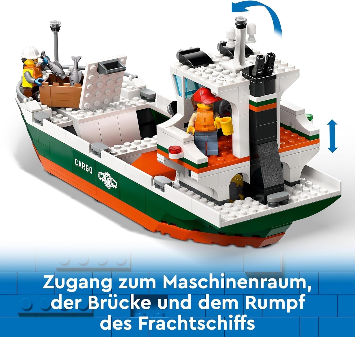 LEGO City Hafen mit Frachtschiff, Bauspielzeug für Jungen und Mädchen ab 8 Jahren, Geschenkidee für Kinder, Containerkran, Spielzeugschiff und 8 Minifiguren 60422 Bausets Besuchen Sie den LEGO-Store