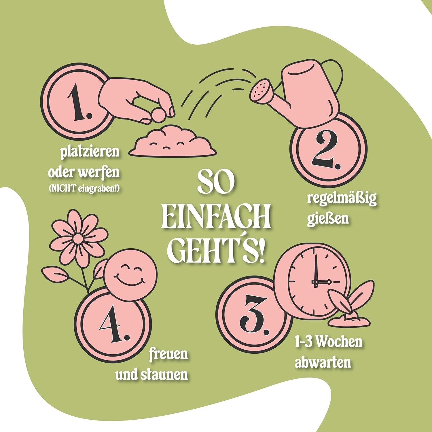 LouMaxx 10x3 handgemachtes Samenbomben-Set, Samenbomben-Geschenk, Blumensamen als Partygeschenke, nachhaltige Samen für Kinderpartygeschenke, umweltfreundliche Pflanzkugeln mit über 50 Arten von Blumensamen