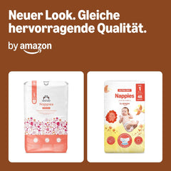 Amazon Ultra Dry Windeln, Größe 1 (2–5 kg) – Monatsbox, Weiß, 96 Stück (2 Packungen à 48 Stück) (ehemals Marke Mama Bear, identisches Produkt)