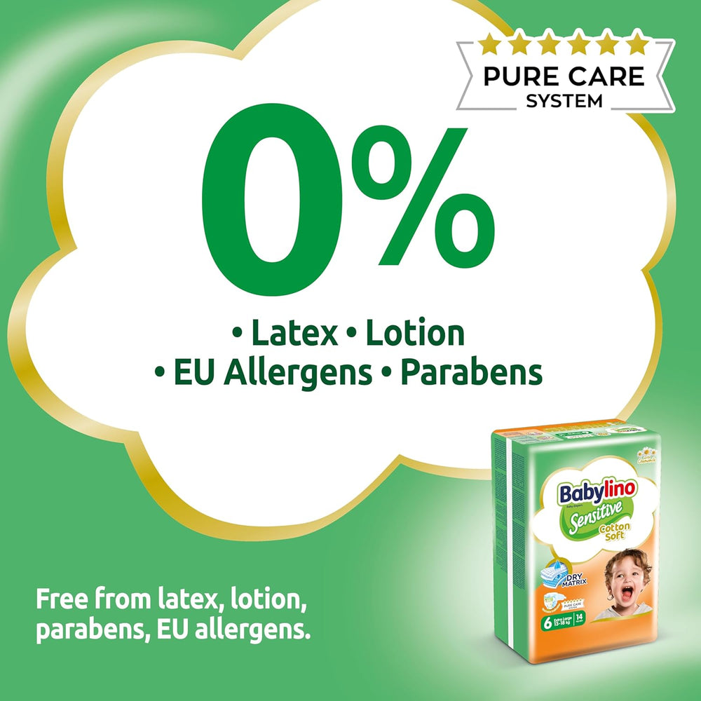 Windeln für empfindliche Babys, Größe 6, extra groß (13-18 kg), 114 Windeln