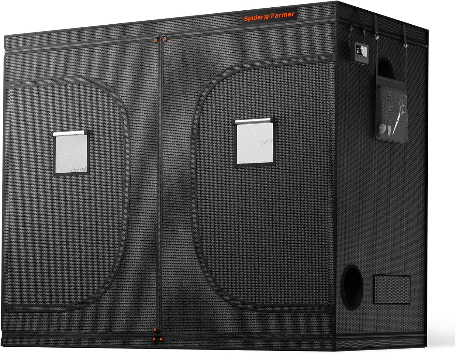 Spider Farmer Pro 70 x 140 x 200 cm großes Wachstumszelt mit Rolltür, Beobachtungsfenster, abnehmbarer Bodenplatte, Mylar 2000D-Gewebe, für Indoor-Hydrokulturen mit SF4000, G4500, SE4500