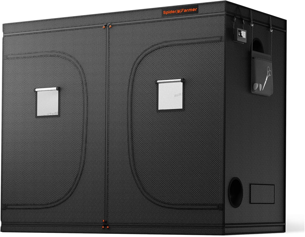 Spider Farmer Pro 70 x 140 x 200 cm großes Wachstumszelt mit Rolltür, Beobachtungsfenster, abnehmbarer Bodenplatte, Mylar 2000D-Gewebe, für Indoor-Hydrokulturen mit SF4000, G4500, SE4500