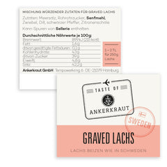 Ankerkraut Graved Salmon (Schweden), Mischung würzender Zutat für Fisch, schwedischer Graved Salmon, 120 g im Korkglas