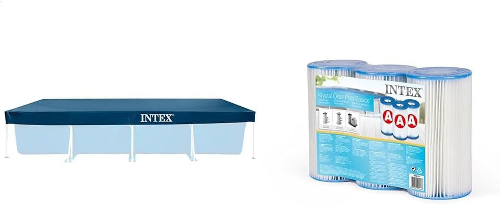 Intex 28038 – Plane für rechteckige oberirdische Pools, PVC, blau, 300 x 200 cm