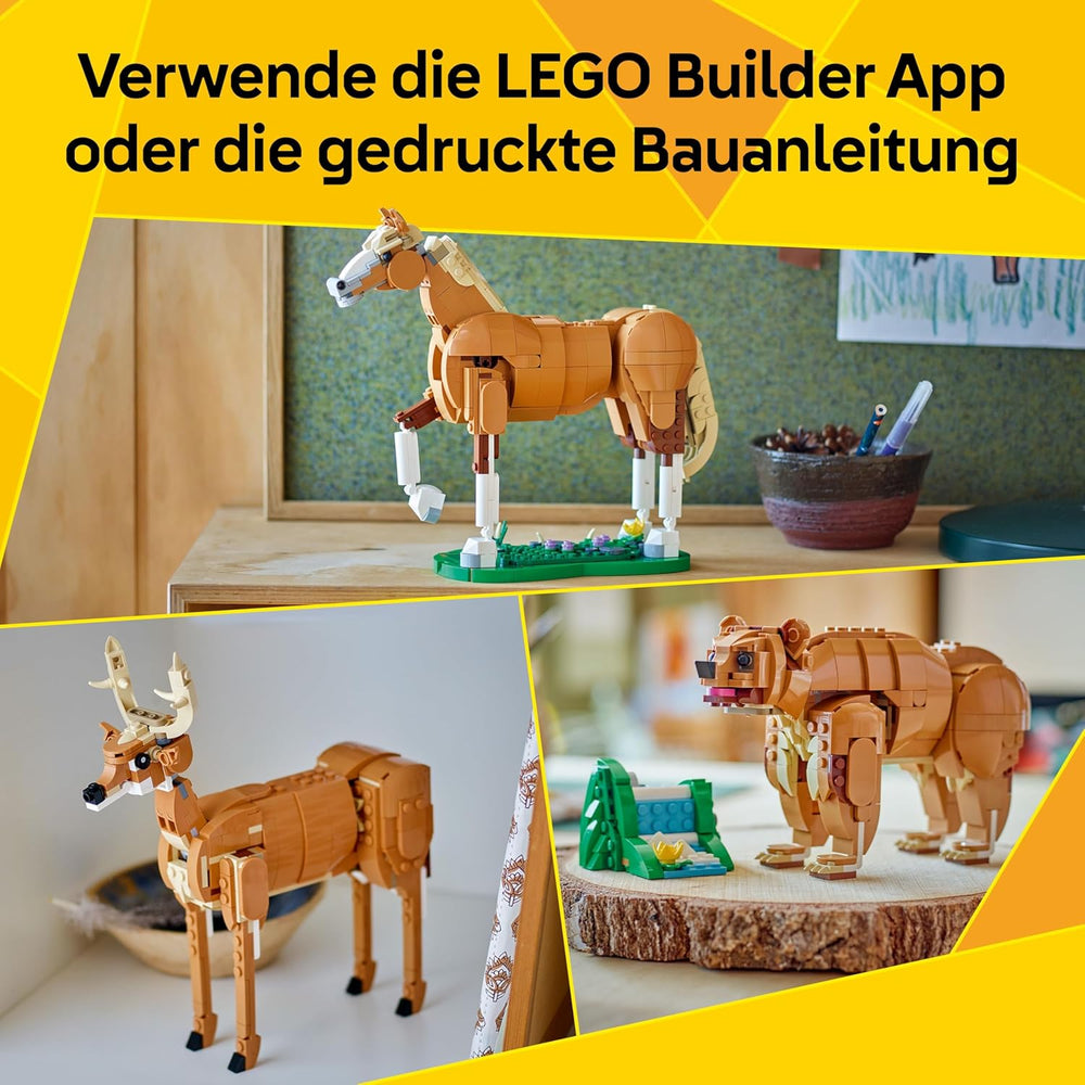 LEGO Creator 3in1 Prächtiges Ross - Pferde Spielzeug - Baue eine Bären- oder Hirschfigur - Geschenk zum Geburtstag für Mädchen und Jungen ab 9 Jahren - 31166