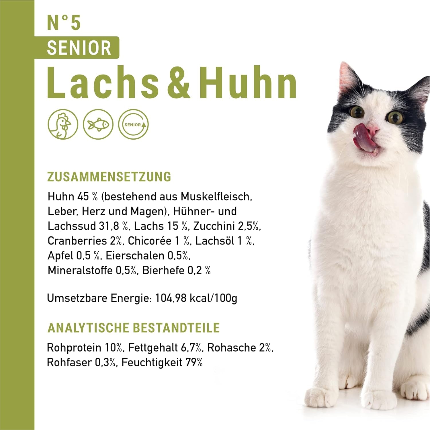 catz finefood Senior Collection Katzenfutter nass - Premium Nassfutter für Ihre Senior Katze - getreidefrei, ohne Zucker, hoher Fleischanteil, Vitamine & Mineralien (6 x 200g Dose)