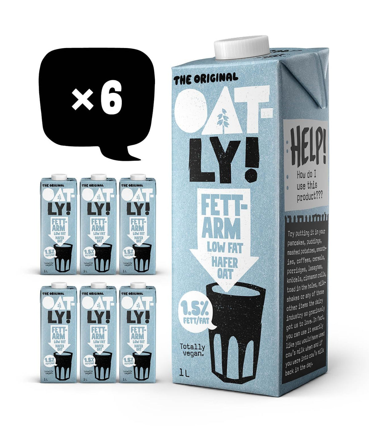 Oatly Haferdrink 1,5% Fett - Packung mit 6 (6 x 1 Liter)