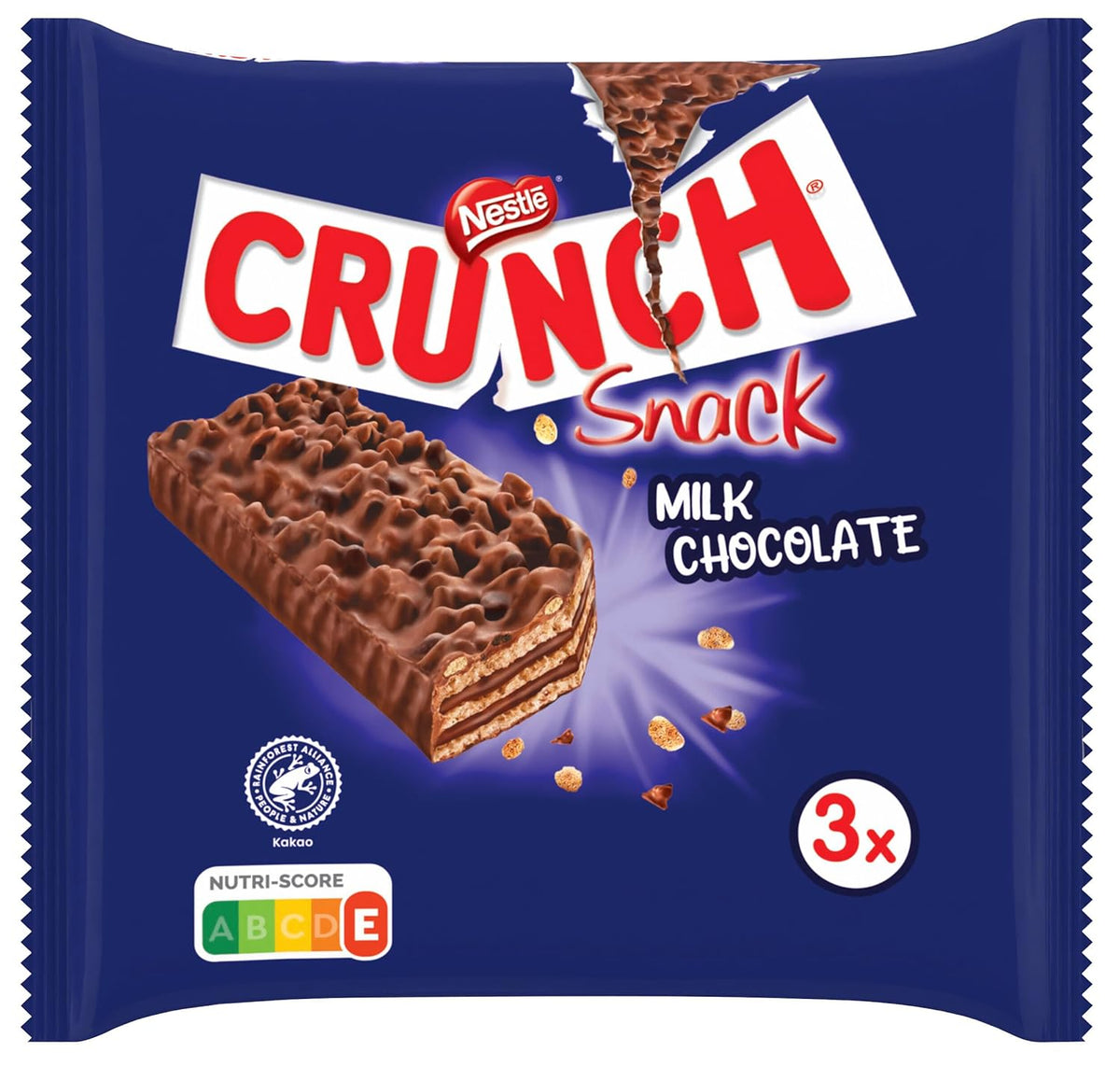 Nestlé CRUNCH Milk Bar, knuspriger Schokoriegel mit Milchschokolade und Müsli, 1 Packung (3 x 33 g)