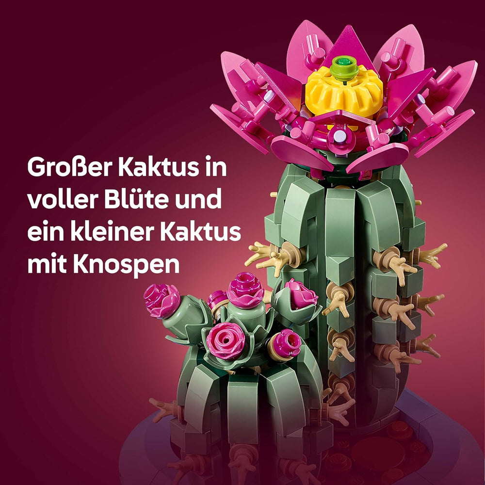 LEGO Botanicals Blühender Kaktus – Set mit Kunstpflanze mit 2 Kakteen & künstlichen Blüten – DIY Deko – Giftidee zum Geburtstag für Mädchen ab 9 Jahren & Erwachsene Pflanzenliebhaber – 11509