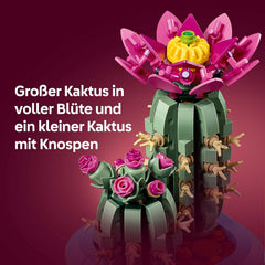 LEGO Botanicals Blühender Kaktus – Set mit Kunstpflanze mit 2 Kakteen & künstlichen Blüten – DIY Deko – Giftidee zum Geburtstag für Mädchen ab 9 Jahren & Erwachsene Pflanzenliebhaber – 11509