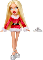 Bratz Very Merry Cloe – Modepuppe mit Echter Mode und Accessoires, Spezielles Weihnachtsthema, Festtagsverpackung, Niedliches Spielzeug für Mädchen, Rot