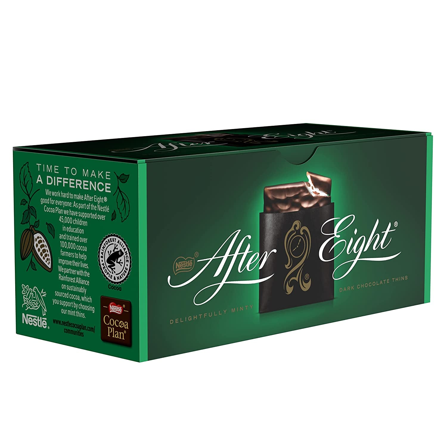 NESTLÉ AFTER EIGHT Dünne dunkle Schokoladenquadrate mit Minzcremefüllung für Genießer, 5er-Pack (1 x 200 g)