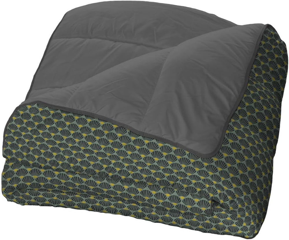 Bleu Câlin Bedruckte 1-Personen-Hermance-Steppdecke, Polyester, blau/grau, 140 x 200 cm Steppdecken und Steppdecken Naty Shop Grün/Grau 220 x 240 cm