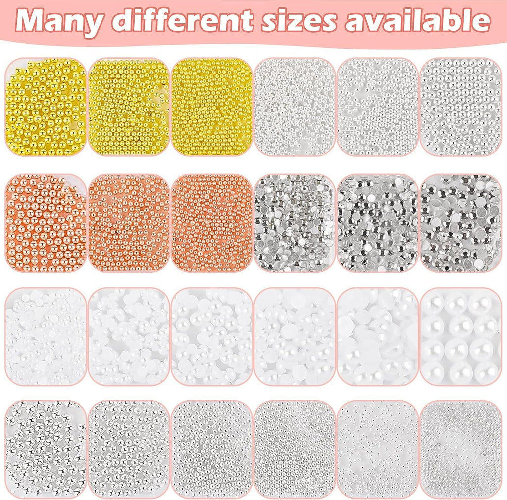 2 Boxen Nail Art Strasssteine, Mit Pinzette Nägel Flatback Perlen Nail Charms Mit Kristallen Nagelzubehör Diamanten Edelstahl-Perlen Für Nagelschmuck