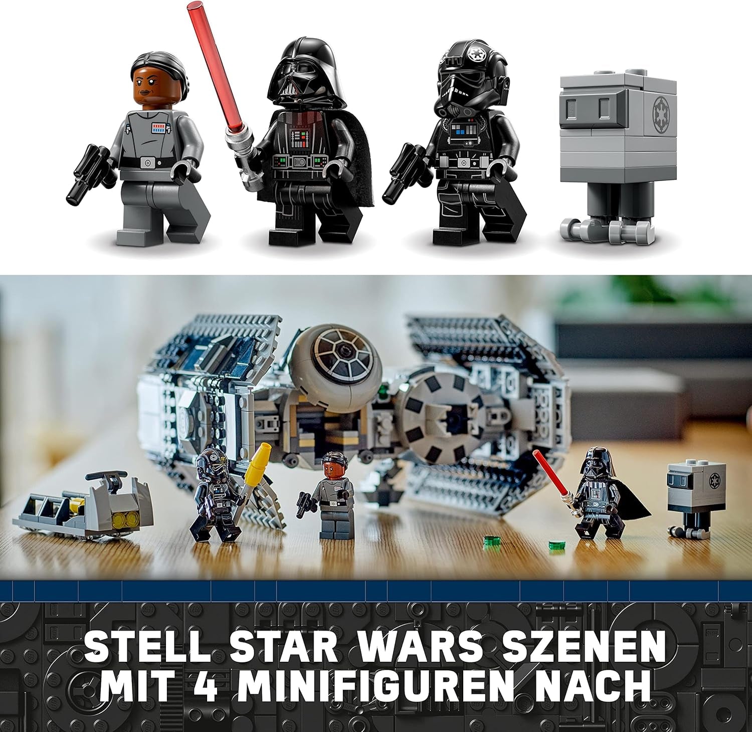 LEGO Star Wars TIE-Bomber-Modellbausatz mit Darth Vader-Minifiguren mit Lichtschwert und Gonk-Droide, Starfighter-Bauspielzeug als Geschenk 75347 Bausets Besuchen Sie den LEGO-Store