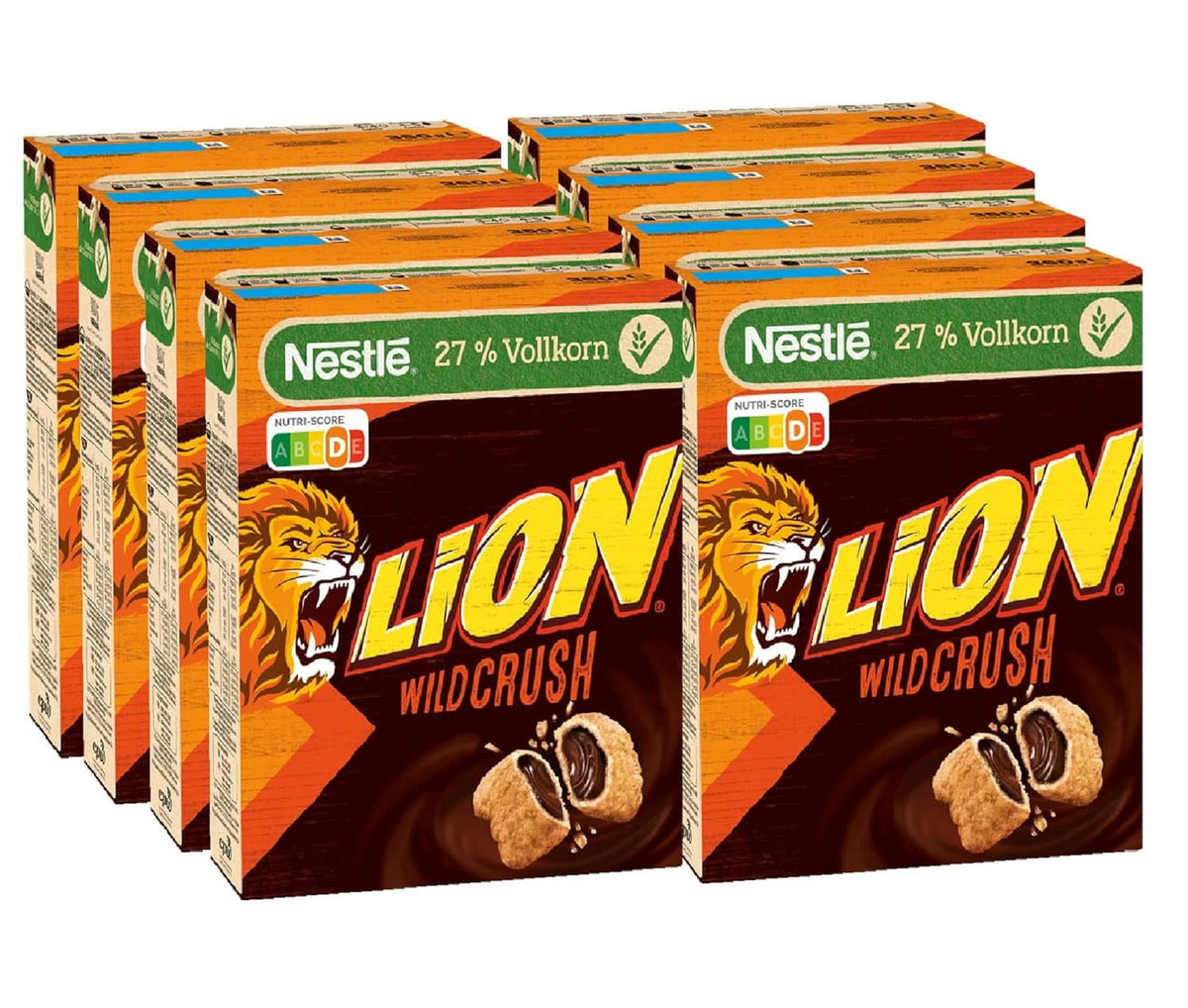 LION Wildcrush-Müsli, Schokolade und Karamell Frühstücksflocken, 8 x 360-Gramm-Packung Naty Shop Standardtitel